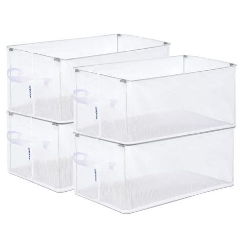 BOXJOY Foldable 𝐒𝐭𝐞𝐞𝐥 𝐅𝐫𝐚𝐦𝐞 𝐏𝐚𝐜𝐤 𝐨𝐟 𝟒 Transparent Wardrobe Cloth ...