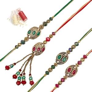 Buy To The Nines Bhaiya Bhabhi Rakhi Set with 2 Kids Rakhi and Greeting ...
