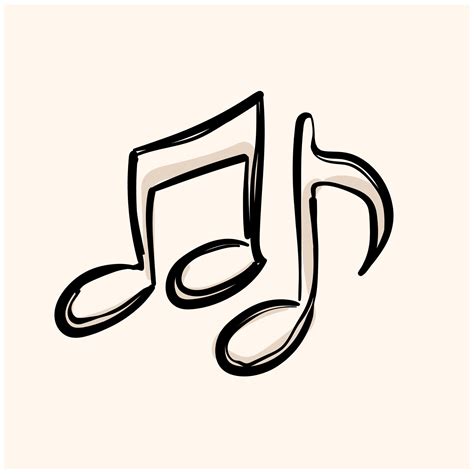 Music notes icon in doodle sketch lines. Musical sheets sign crotchets ...