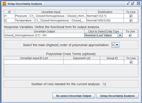 3.3. Running Uncertainty Analysis