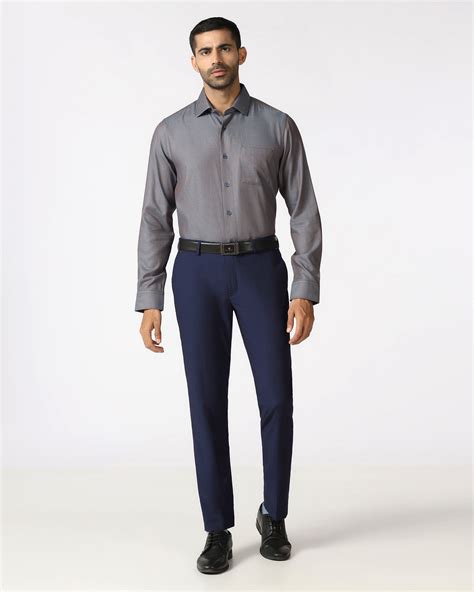 Buy Navy Check Trouser From Baylor Collection Online