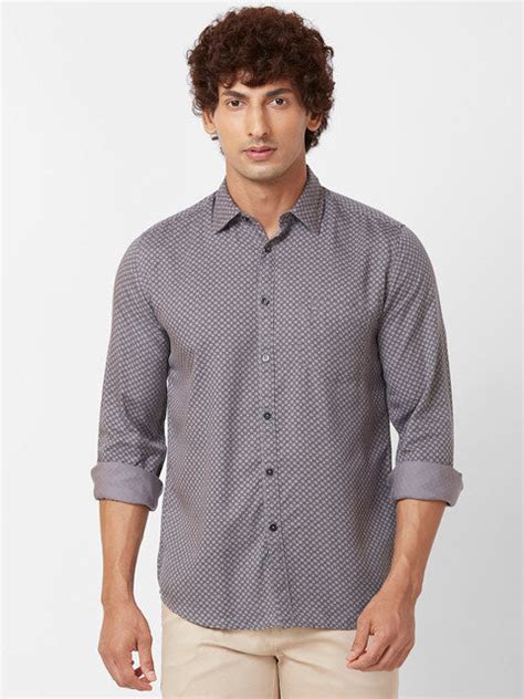 Parx Men Grey Printed Slim Fit Tencel Casual Shirts – MyRaymond