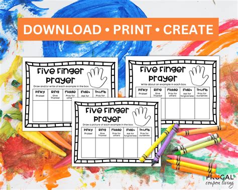 Printable Five Finger Prayer Template - Printable Board Games