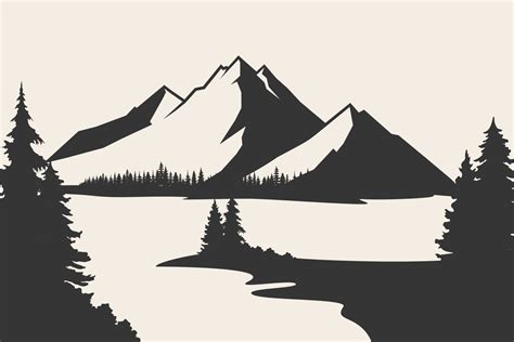 Mountains silhouettes. Mountains vector, Mountains vector of outdoor ...