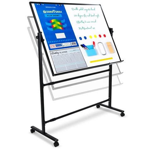 Buy KAIZEN Mobile Whiteboard - Flippable rolling dry erase board ...