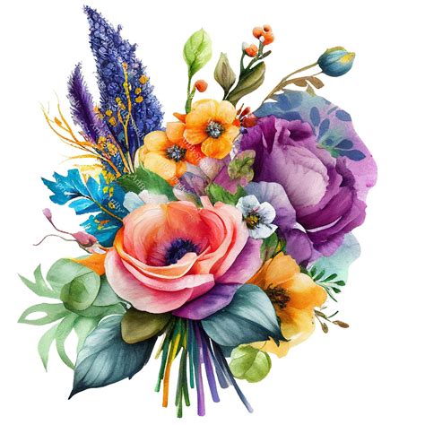 Realistic Cute Floral Bouquet PNG Clipart, Digital Download File ...