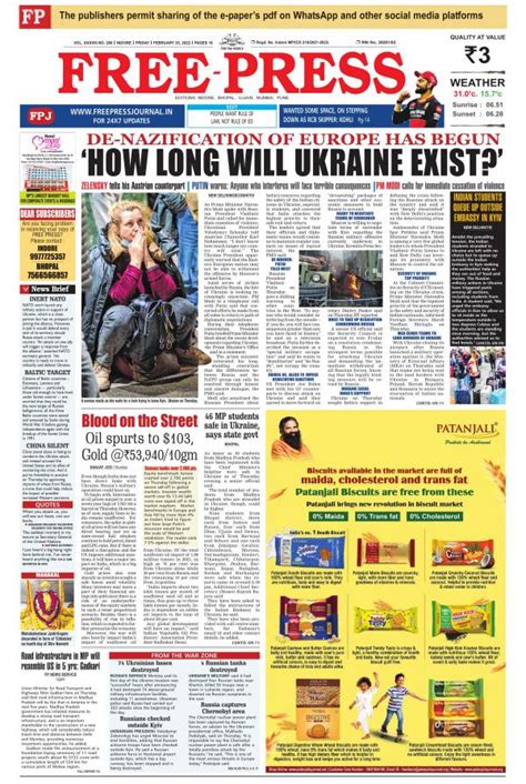 See pics: The Wall Street Journal to FPJ, here's how Russia-Ukraine ...