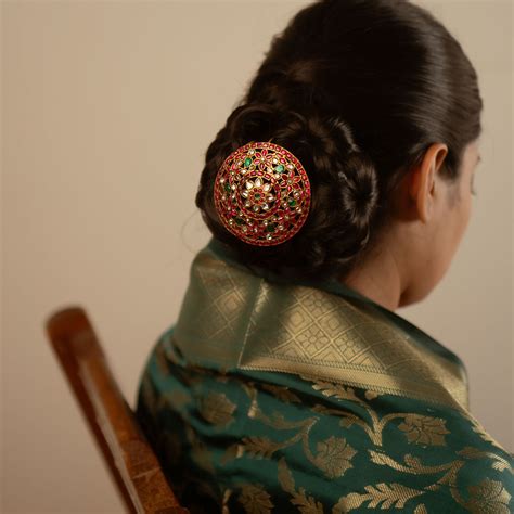 Elegant Silver Kundan Hair Pin for Wedding Look Chennai