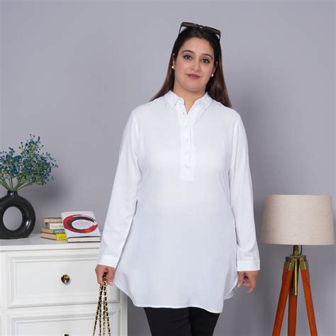 White long line shirt for women, casual & formal shirt for women.