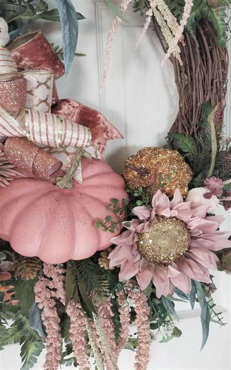 fall wreath pink