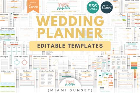 Wedding Planner Canva Templates | MIAMI Graphic by TWCprintables ...