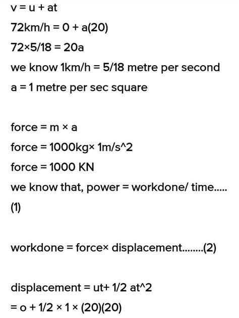 . The power required by engine of car of mass1000 kg to accelerate it ...