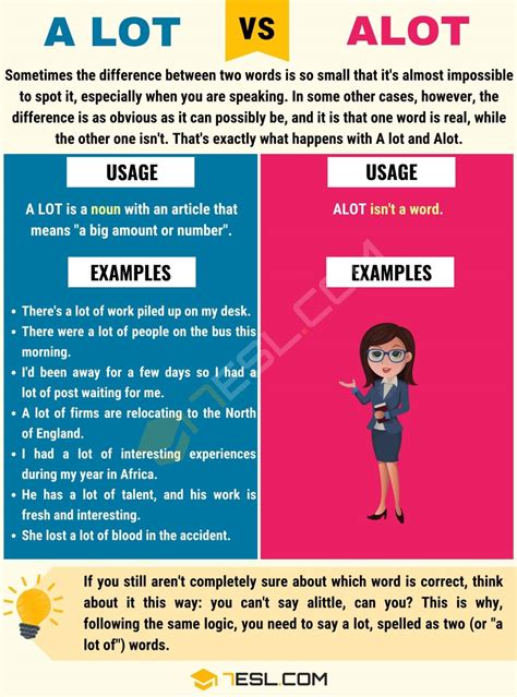 Alot or A Lot: When to Use Alot vs. A lot (Useful Examples) • 7ESL