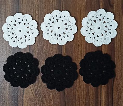 Buy RITIKA Woolen Crochet Small Handmade Table Mat Tea Coaster Dollies ...