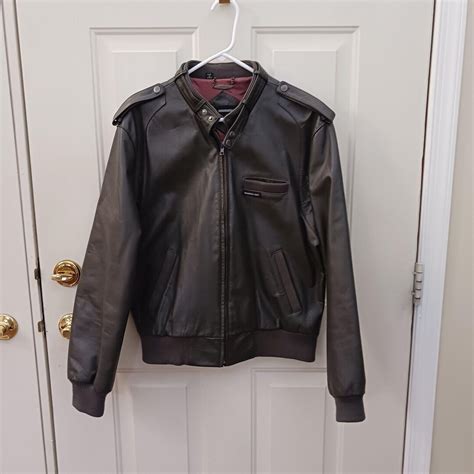 Vintage Members Only Leather Jacket Men's Large Dark Gray 42 Motorcycle ...