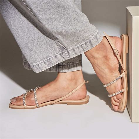 Diamond Strappy Flat - Nude – The CAI Store