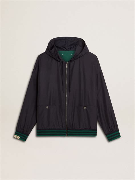 Men's green and blue reversible hooded sweatshirt | Golden Goose ...