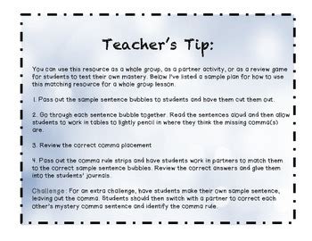 Image result for Comma Rules Close Activity