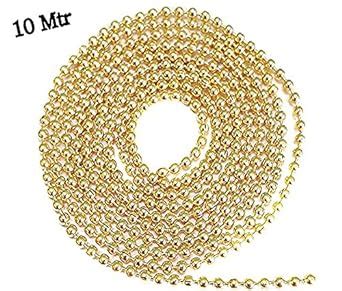 Buy Golden Ball Chain 2 mm 10 mtr pack For Silk thread Making , Silk ...