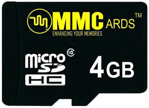 MMCards M50004 Ultra U1 4 GB MicroSD Card Class 10 90 MB/s Memory Card ...
