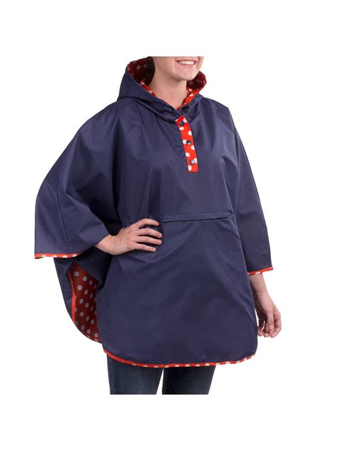 Women's Reversible Rain Poncho, Black - Walmart.com