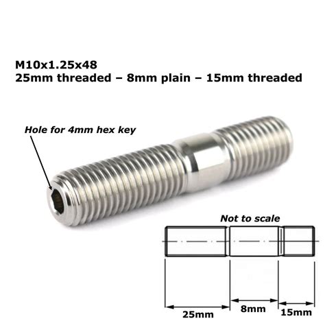 M10 Titanium Exhaust & Inlet Studs | M10x1.25x45mm | M10x1.25x48 ...