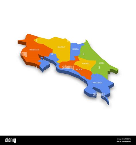 Costa Rica political map of administrative divisions - provinces ...