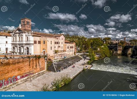 View on Tiber River Rome, Italy Editorial Photo - Image of monument ...