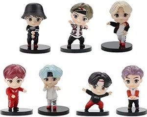 gtrp BTS Tiny Tan - Cute Chibi Mic Drop Dancing Dolls ( Set of 7 ) Key ...