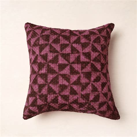 Bagru Block Printed Jute Cushion Cover (16 x 16 in)