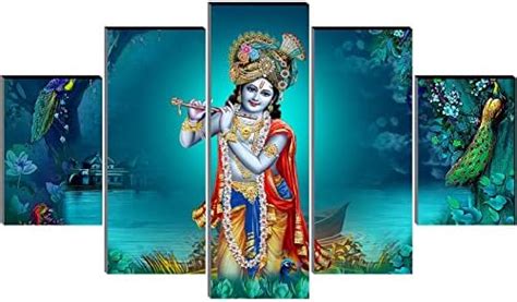 SAF paintings Set of 5 Radha krishna UV textured modern art Religious ...