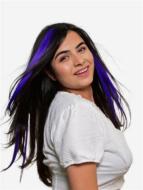 Midnight Purple Streaks - Best Coloured Hair Extensions Brand in India