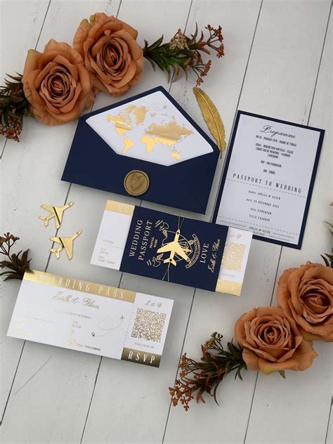 Royal Blue Passport Wedding Invitation: Travel Theme With RSVP - Etsy ...