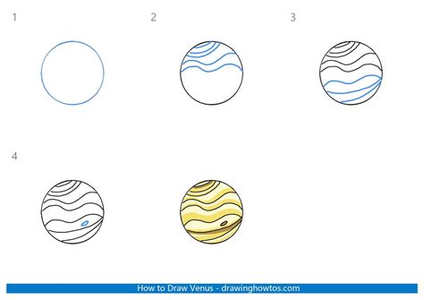 How to Draw Venus - Step by Step Easy Drawing Guides - Drawing Howtos