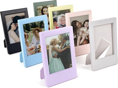 7 Pack Mini Photo Frames with Upgraded Clear Protective Cover - Mini ...