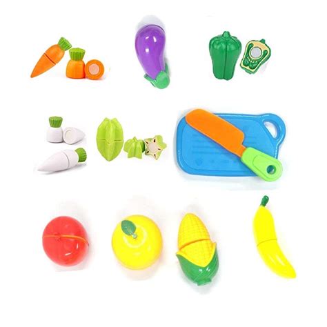 Buy MIMY Plastic Realistic Cutting Fruits & Vegetable Toy - Kitchen ...