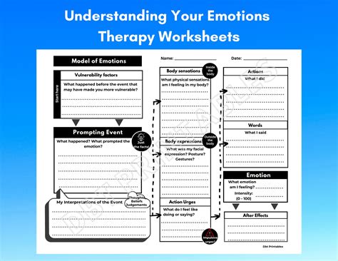 Understanding Emotions Printable DBT Worksheets Emotion Regulation ...