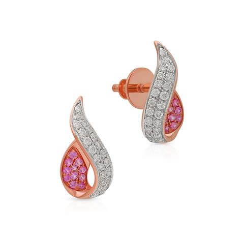 Malabar Gold & Diamonds 18k Real Gold & Diamond Earrings for Women ...