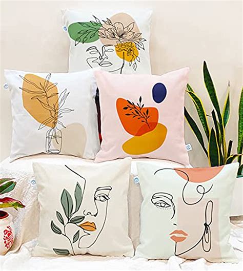 Buy STITCHNEST Ethnic Motifs Printed Cotton Canvas Cushion Covers, Set ...
