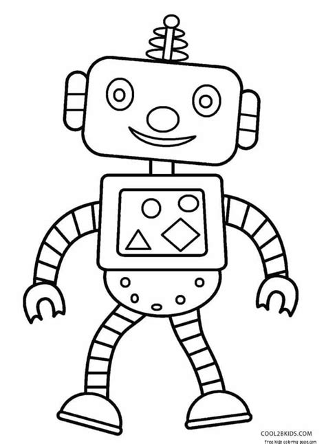Robot coloring page printable for kids - cartoon boy robot color ...