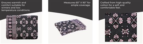 Buy COMFORT WEAVE Cotton 300 TC SOLAPUR CHADDAR Blanket (60" X 90 ...