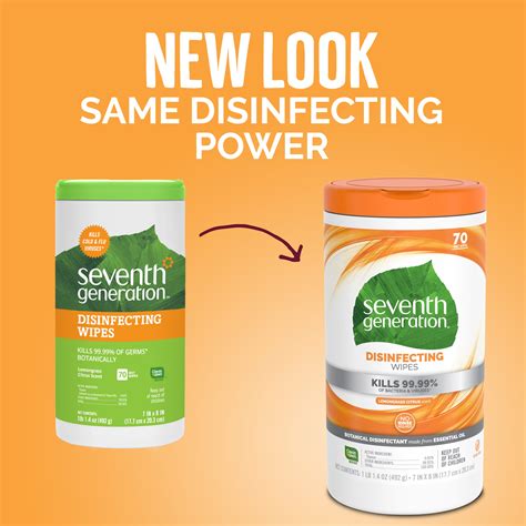 Seventh Generation Disinfecting Wipes Lemongrass and Citrus - 70 Wipes ...