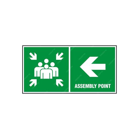 Fire assembly point sign vector template | Premium Vector