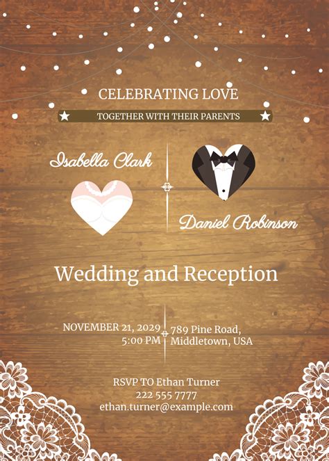 Free Vintage Wedding Invitation Card Template to Edit Online