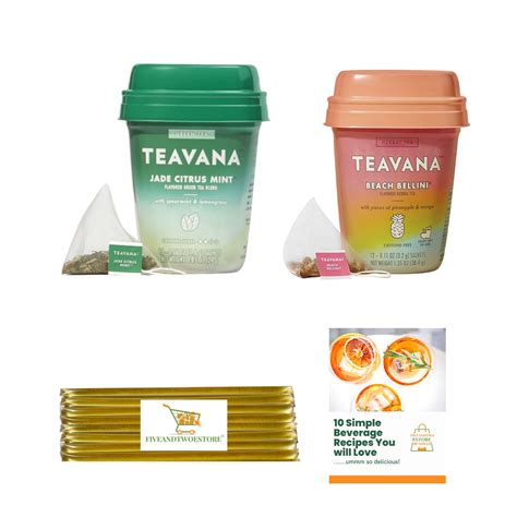 Buy Teavana Jade Citrus Mint Green Tea, Beach Bellini Herbal Tea with ...