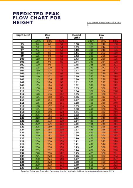 Image result for Peak Flow Meter Chart How to Use