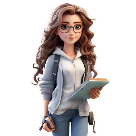 Premium AI Image | photo 3d illustration of a cartoon teenage girl generative ai