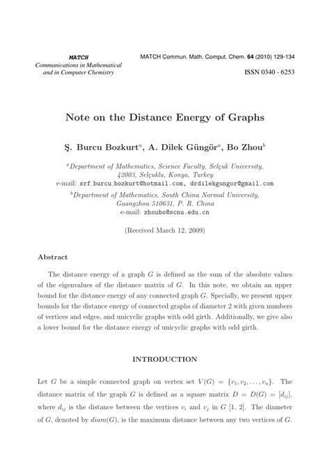 Energy Distance Graph 的图像结果