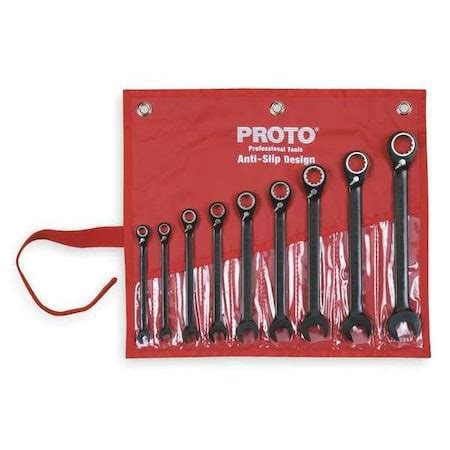 Proto Ratcheting Wrench Set (JSCV-9S), Black Chrome, 9-Piece JSCV-9S | Zoro