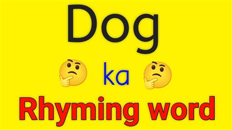 Dog ka rhyming word | Rhyming word of dog | English rhyming words - YouTube
